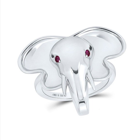Hand Crafted Jewelry - Silver Ruby Elephant elephant ring size 7